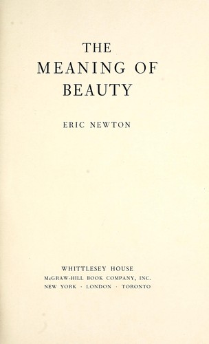 Cover for The Meaning of Beauty
