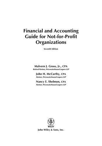 Cover for Financial and accounting guide for not-for-profit organizations