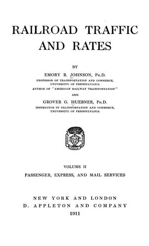 Cover for Railroad traffic and rates