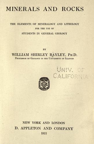 Cover for Minerals and rocks