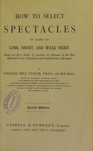 Cover for How to select spectacles in cases of long, short, and weak sight ...