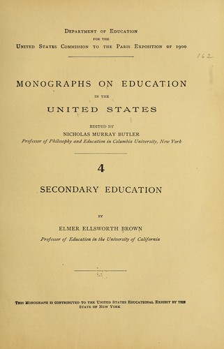 Cover for Secondary education