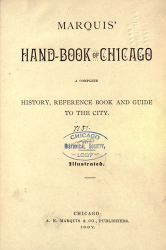 Cover for Marquis' hand-book of Chicago