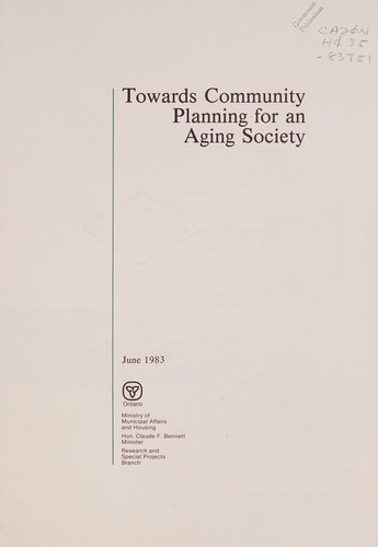 Cover for Towards community planning for an aging society