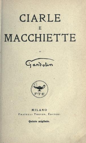 Cover for Ciarle e macchiette