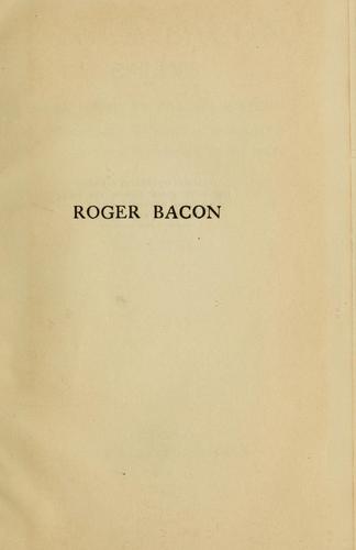 Cover for Roger Bacon