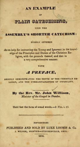 Cover for An example of plain catechising upon the Assembly's Shorter catechism