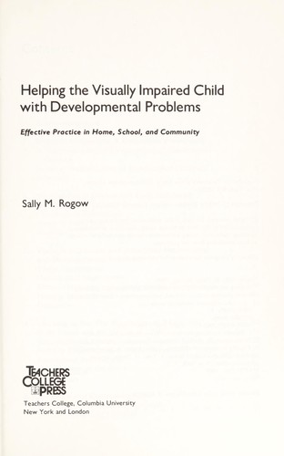 Cover for Helping the visually impaired child with developmental problems