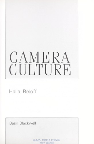 Cover for Camera culture