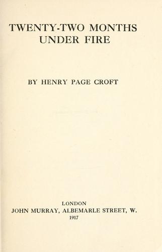 Cover for Twenty-two months under fire.