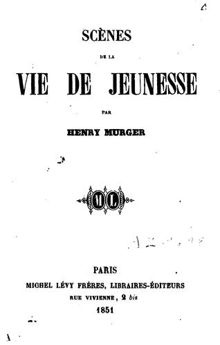 Cover for Scènes de la vie de jeunesse