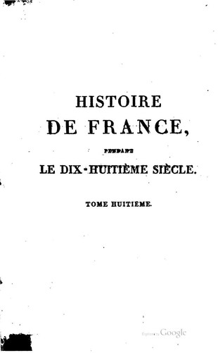 Cover for Histoire de France, pendant le dix-huitième siècle