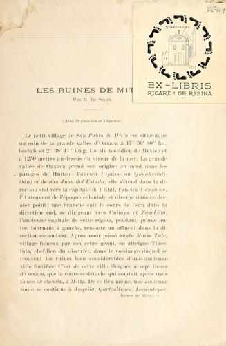 Cover for ruines de Mitla
