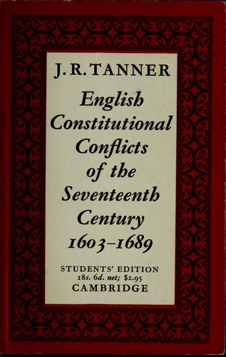 Cover for English constitutional conflicts of the seventeenth century, 1603-1689