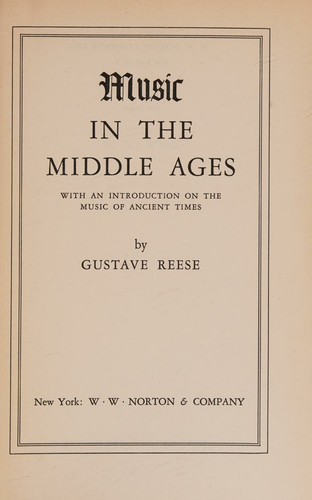 Cover for Music in the Middle Ages with an Introduction on the Music of Ancient Times