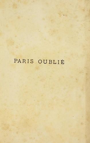 Cover for Paris oublie .