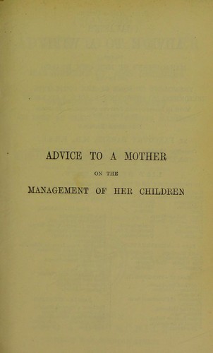 Cover for Chavasse's advice to a mother
