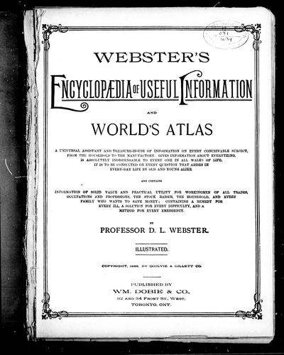 Cover for Webster's encyclopædia of useful information and world's atlas