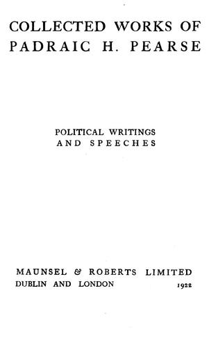Cover for Collected works of Padraic H. Pearse