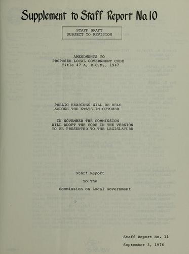 Cover for Amendments to proposed local government code