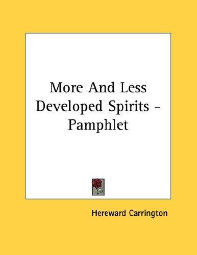 Cover for More And Less Developed Spirits - Pamphlet