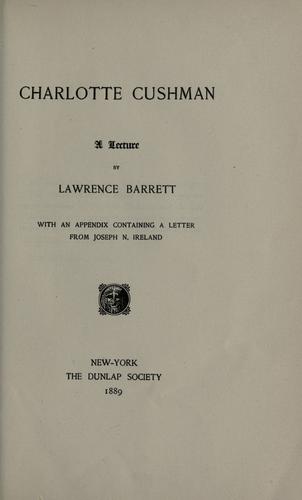 Cover for Charlotte Cushman