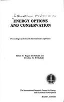 Cover for Energy options and conservation
