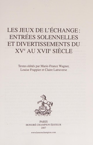 Cover for Les jeux de l'échange