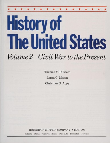 Cover for History of the U.S., Vol. 2