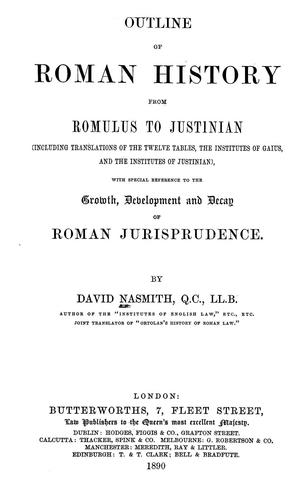 Cover for Outline of Roman history from Romulus to Justinian