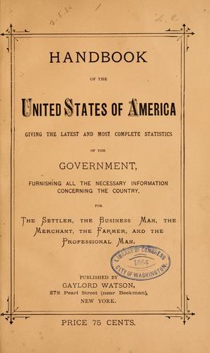 Cover for Handbook of the United States of America