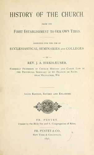 Cover for History of the church, from its first establishment to our own times