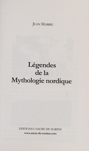 Cover for Légendes de la mythologie nordique
