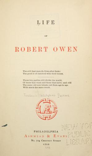 Cover for Life of Robert Owen.