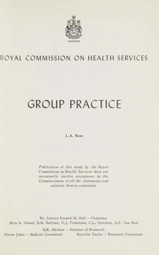 Cover for Group practice