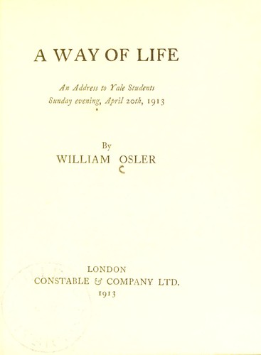 Cover for A Way of life
