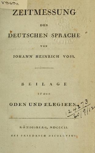 Cover for Zeitmessung der deutschen Sprache.