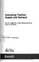 Cover for Assessing teacher supply and demand