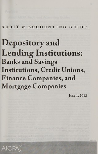 Cover for Depository and lending institutions