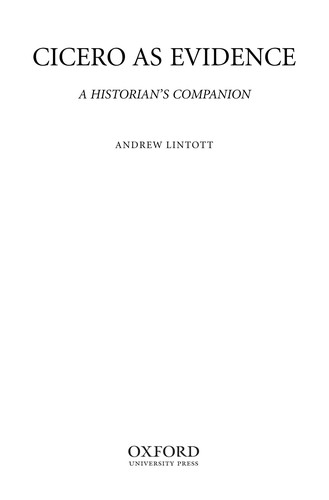 Cover for Cicero as evidence