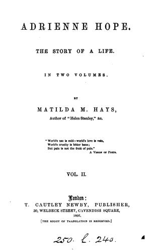 Cover for Adrienne Hope