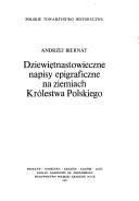 Cover for Dziewiętnastowieczne napisy epigraficzne na ziemiach Królestwa Polskiego
