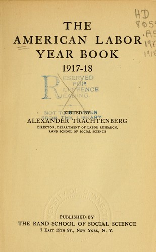 Cover for The American labor year book