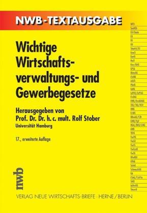 Cover for Wichtige Wirtschaftsverwaltungs- und Gewerbegesetze.