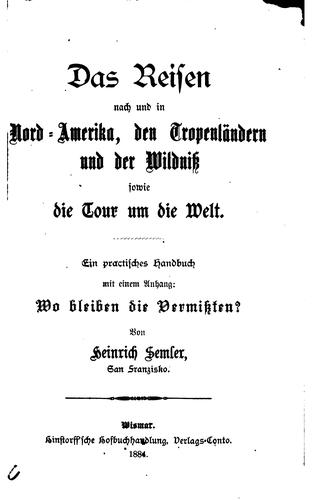 Cover for Das reisen nach und in Nord-Amerika