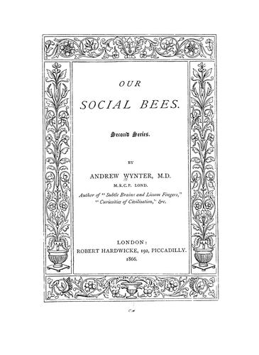 Cover for Our social bees.