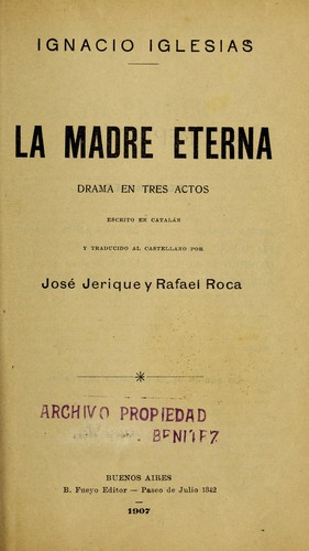 Cover for La madre eterna