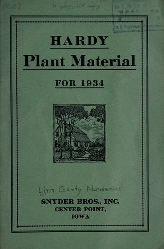 Cover for Hardy plant material for 1934
