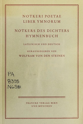 Cover for Notkeri poetae - Balbuli - Liber ymnorum