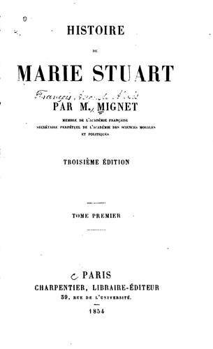 Cover for Histoire de Marie Stuart